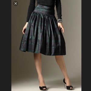 Talbots silk plaid pleated skirt